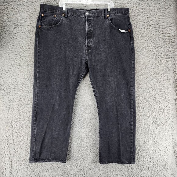 Levi's Jeans Mens 46x30 501 Black Cotton High Rise Button Fly Classic Straight - Picture 2 of 13